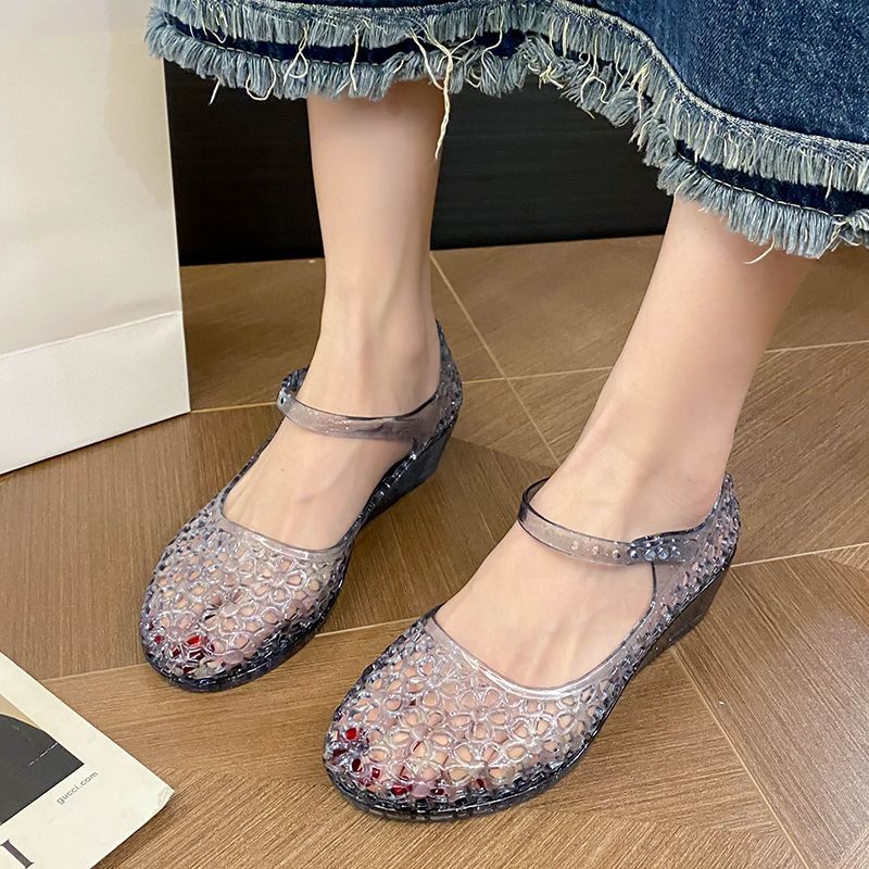 Jelly Sandal Women - Charm Glitter Jelly Sandals Woman Sparkly