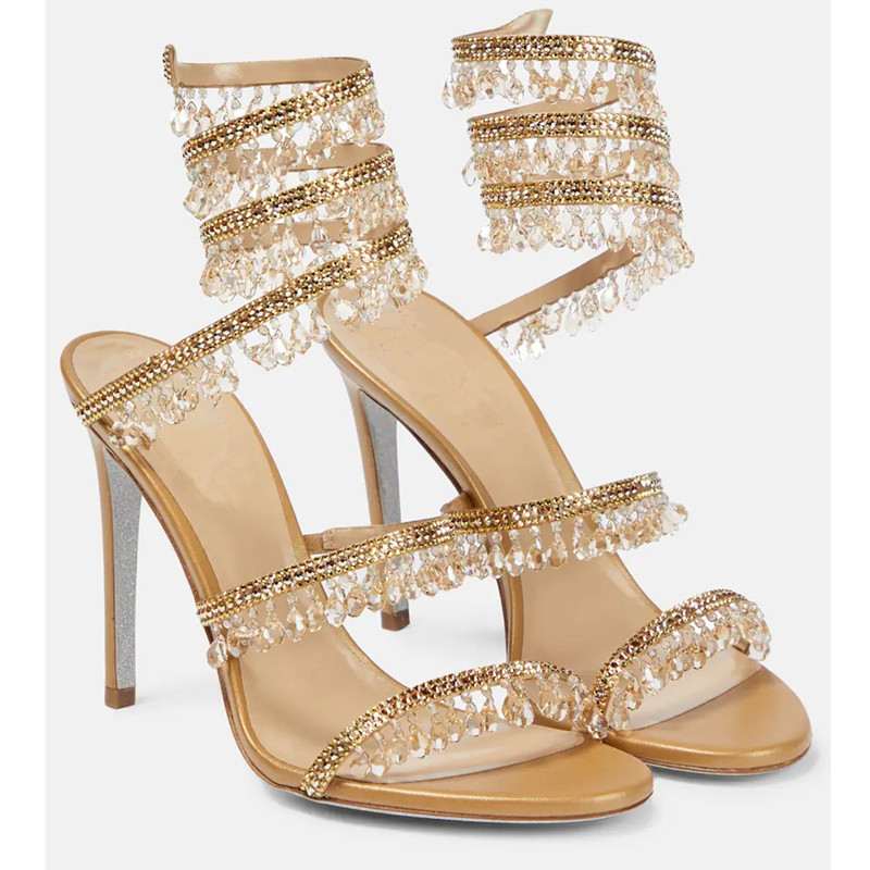 Sexy Green Crystal Fringe Stil - Rhinestone Sandal Women ulasan dan harga