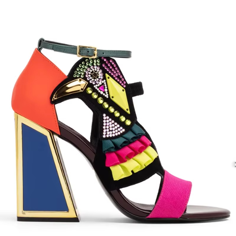 Colorful Rhinestone Bird Open  - Rhinestone Sandal Women ulasan dan harga
