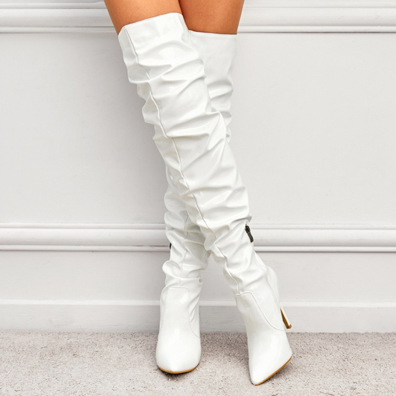 Women's Boots Over The Knee Sh - Patent Leather Pump ulasan dan harga