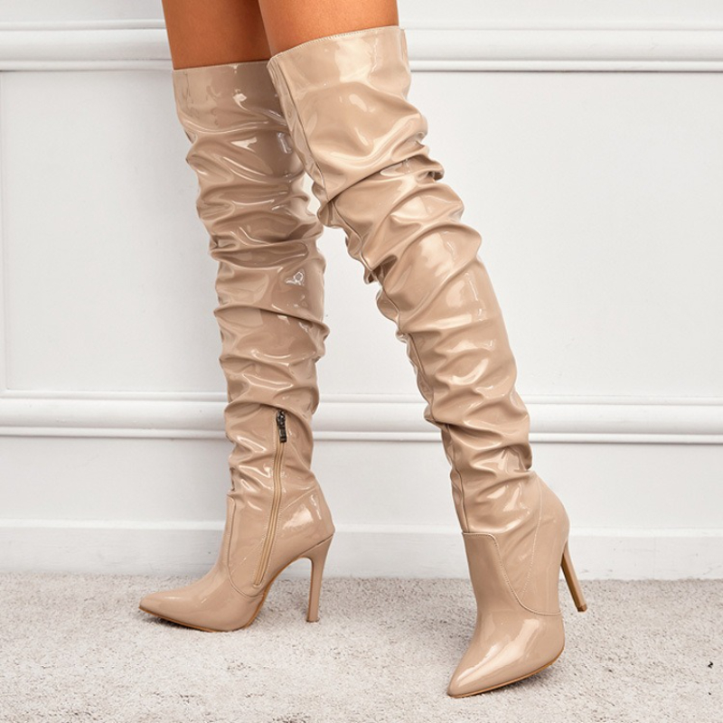 Women's Boots Over The Knee Sh - Patent Leather Pump ulasan dan harga