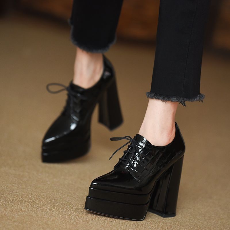 Pointed Toe Strappy High Heels - Patent Leather Pump ulasan dan harga