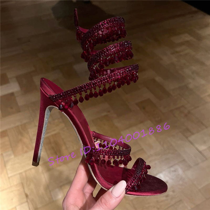 Rhinestone Snake Shape Ankle S - Rhinestone Sandal Women ulasan dan harga
