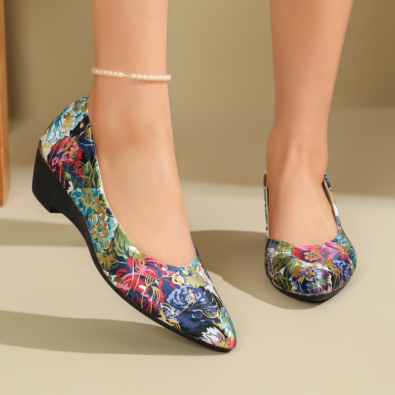 Women Pointed‑Toe Floral Print - Women Shoes Xxl ulasan dan harga
