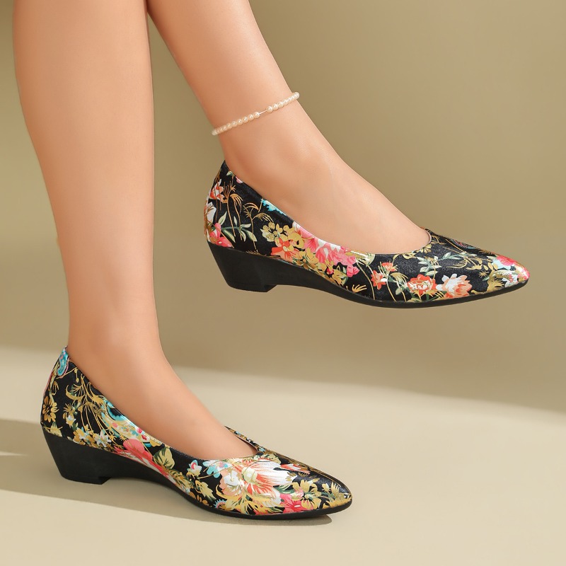 Women Pointed‑Toe Floral Print - Women Shoes Xxl ulasan dan harga