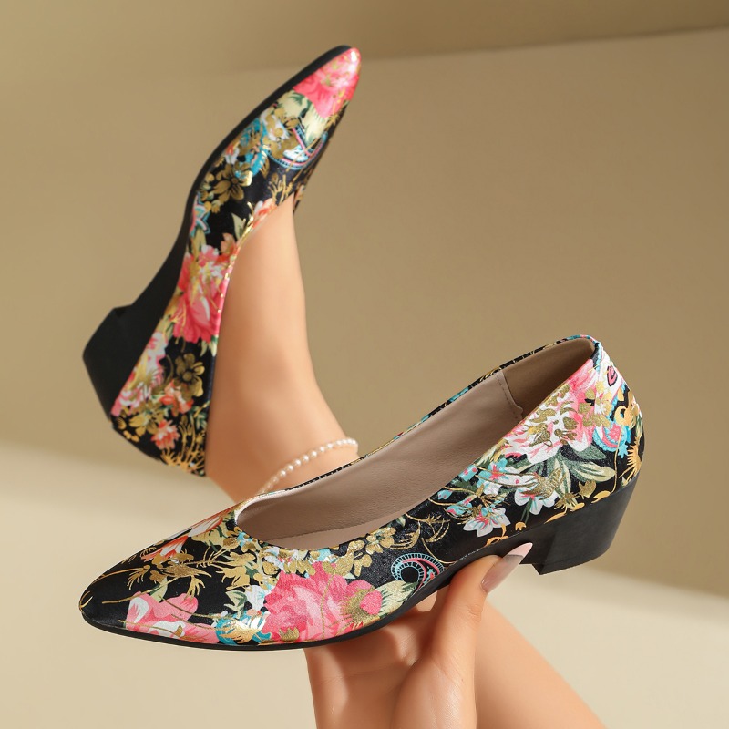 Women Pointed‑Toe Floral Print - Women Shoes Xxl ulasan dan harga