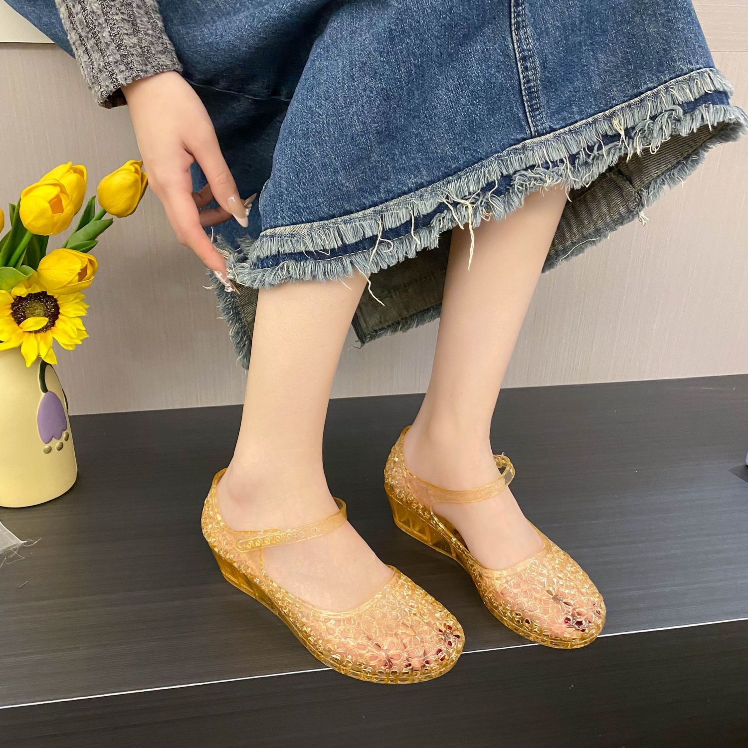 Charm Glitter Jelly Sandals Wo - Jelly Sandal Women ulasan dan harga