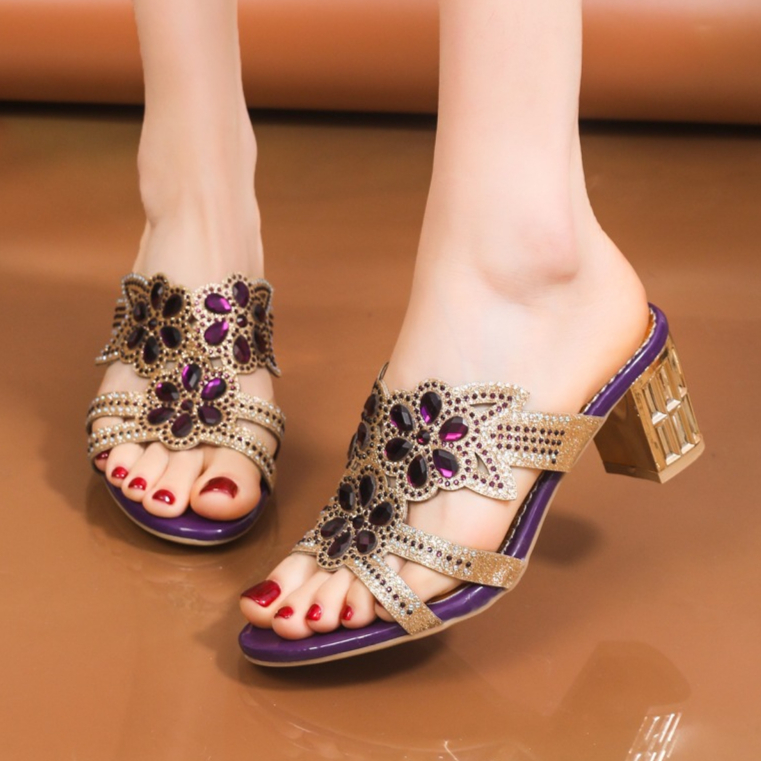 2026 New Rhinestone Decor Wome - Rhinestone Sandal Women ulasan dan harga