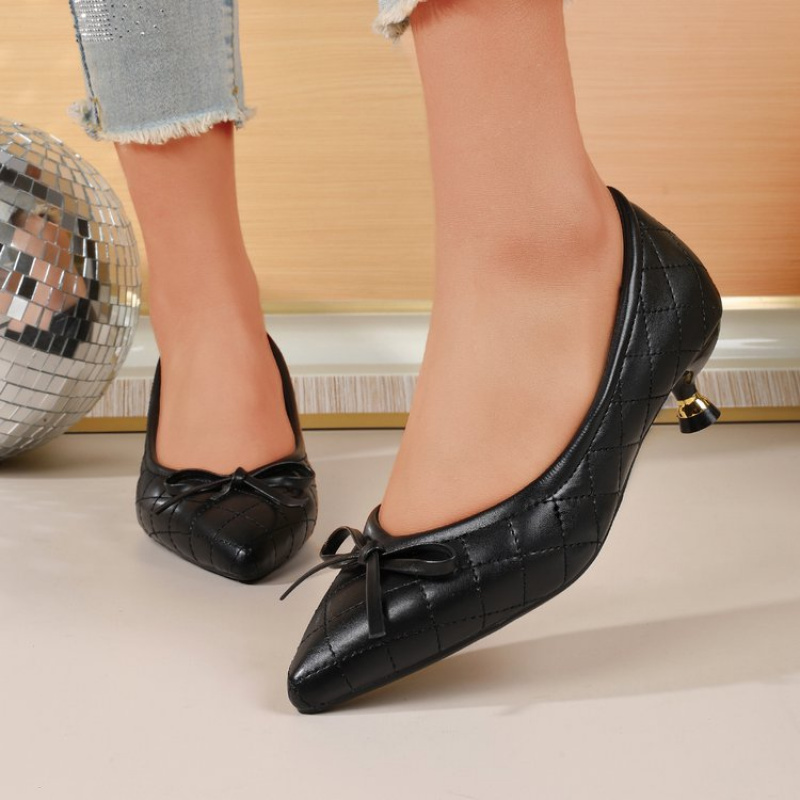 Vintage Women's Pointed Toe Bo - Women Shoes Heels ulasan dan harga