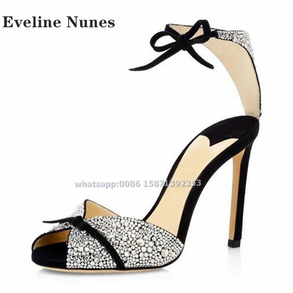 Bow Rhinestone Ankle Strap San - Rhinestone Sandal Women ulasan dan harga