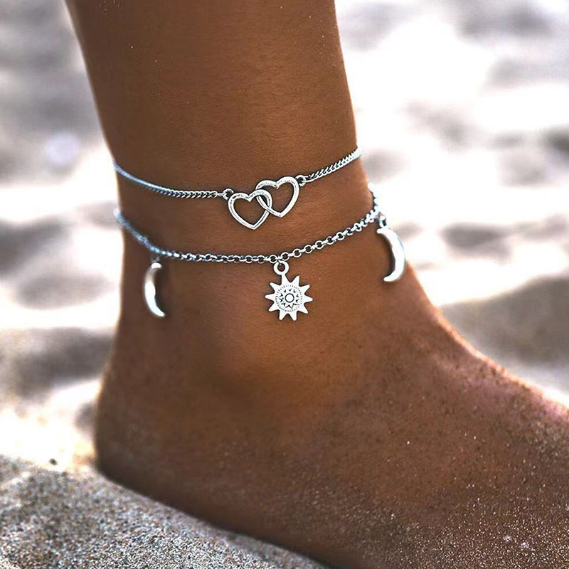 2025 Two layer Chain Heart sha - Gold Chain Sandal ulasan dan harga