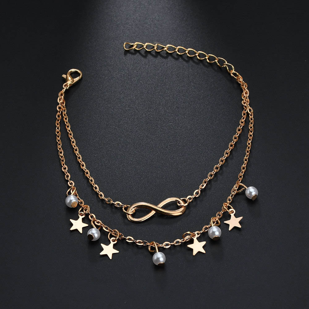 Simple Tassel Double Star Pear - Gold Chain Sandal ulasan dan harga