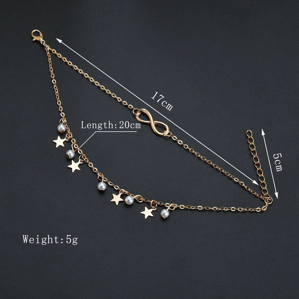 Simple Tassel Double Star Pear - Gold Chain Sandal ulasan dan harga