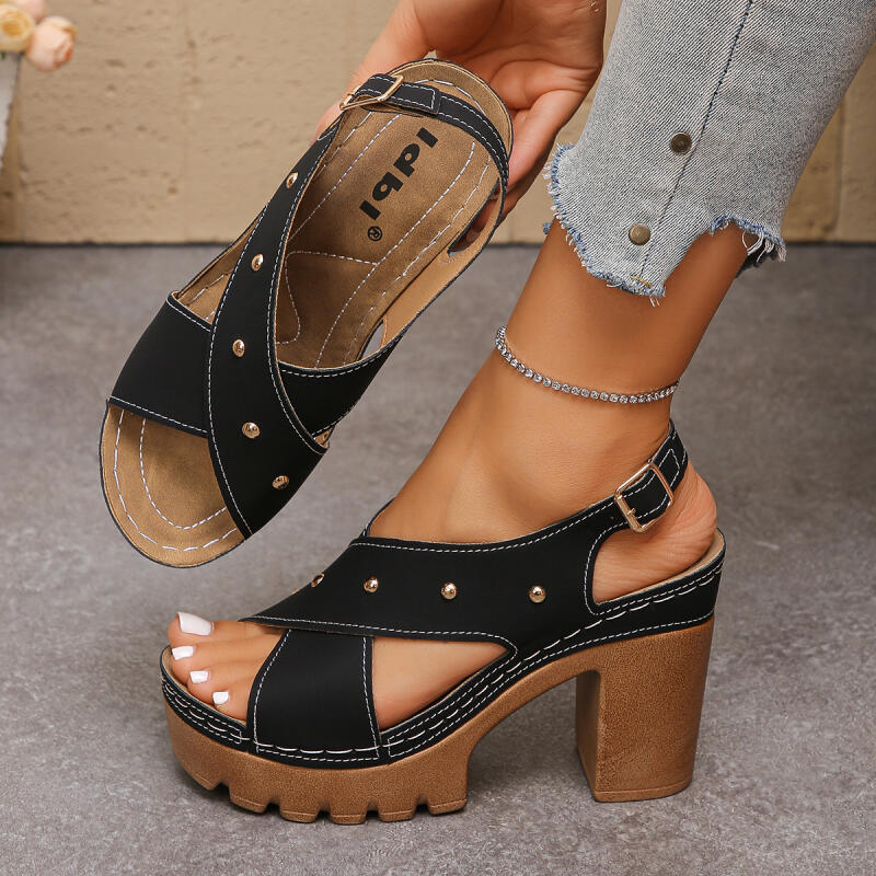 Vintage Super High Heel Cross  - Women Shoes Formal ulasan dan harga