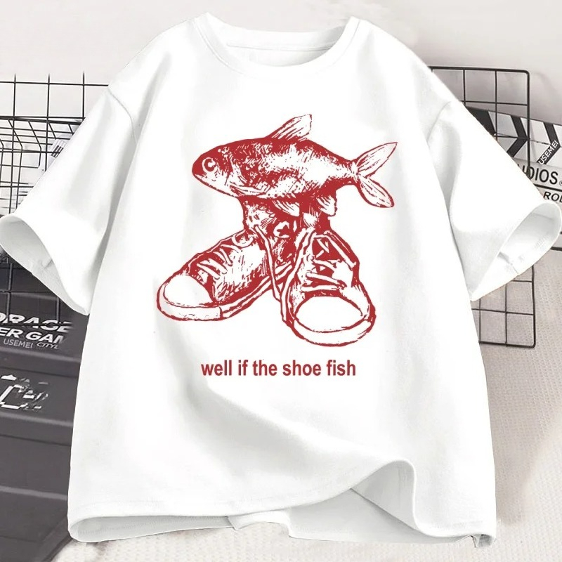 Shoe Fish Cursed T-Shirt Tees  - Women'S Shoes In The 90S ulasan dan harga