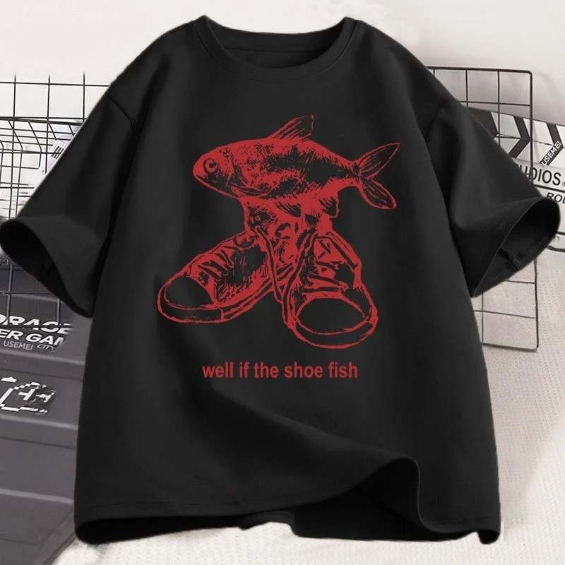 Shoe Fish Cursed T-Shirt Tees  - Women'S Shoes In The 90S ulasan dan harga